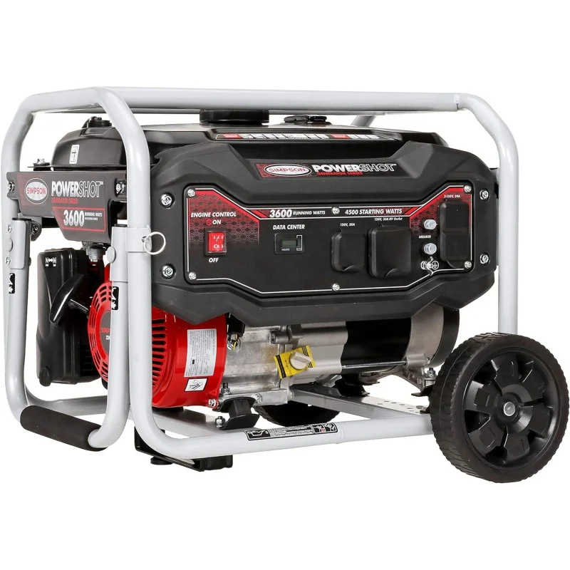 

SIMPSON PowerShot Portable 3,600 Watt Generator with Roll Cage Frame Protection and Low Oil Shutdown Feature for Outdoor Generat