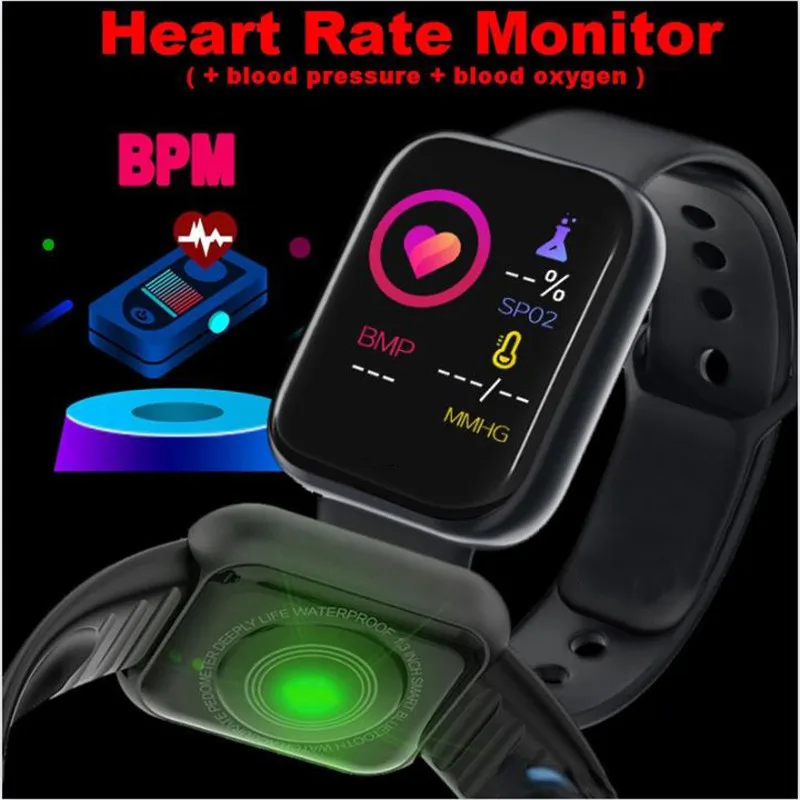 Reloj inteligente Y68 para niños y niñas de 6 a 15 años, pulsera deportiva  con control del ritmo cardíaco y de la sangre - AliExpress