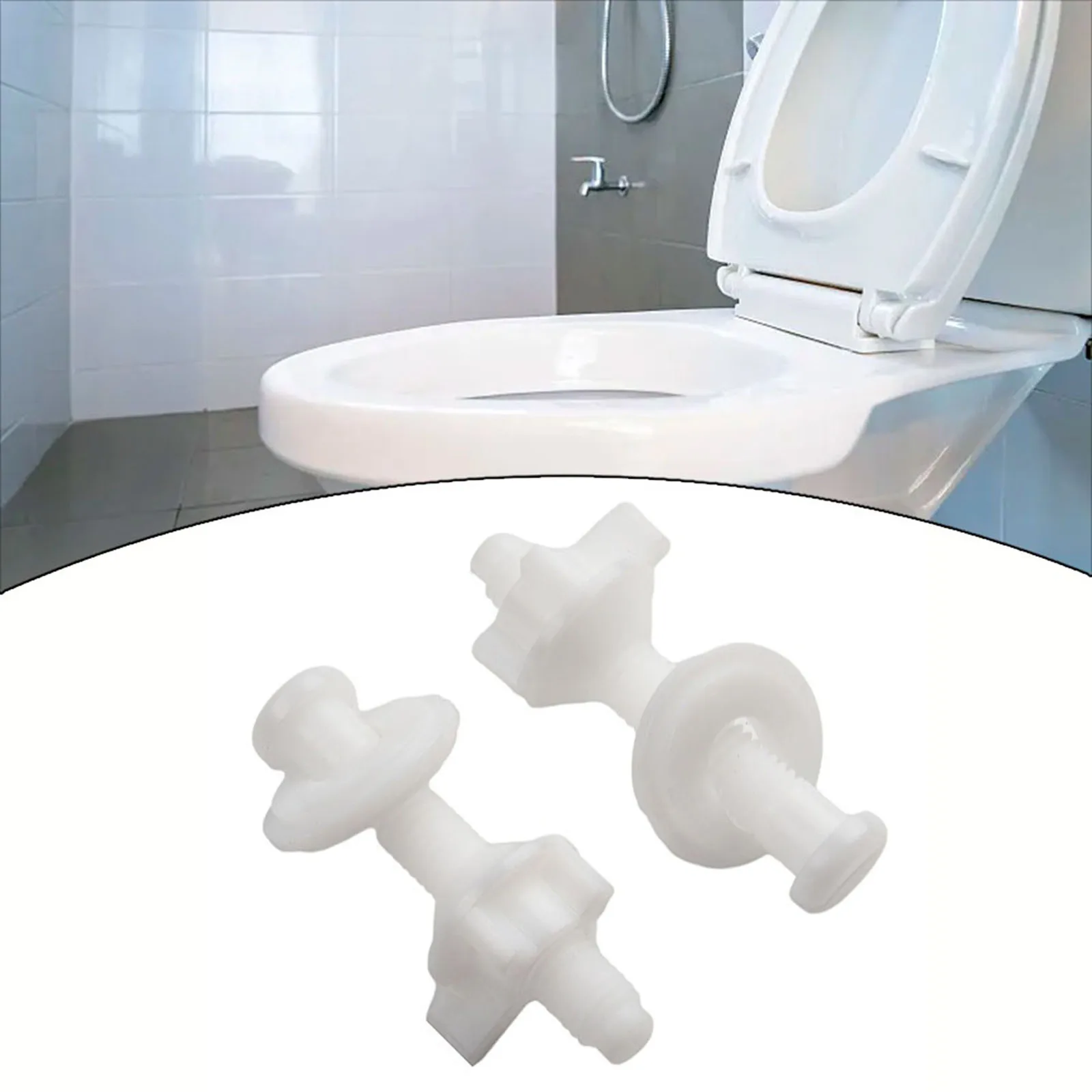 

2pc Toilet Seat Repair Kit Hinges Bottom Fitting Bolts Screws Pairs For Bathroom Easy Toilet Fixing Fitting Kit Repair Tool