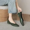 Genuine Leather Multi-color Low-heeled women's Shoes  Round Toe Flat Bottom Shallow Cut Single Shoe Casual Versatile Loafers 1