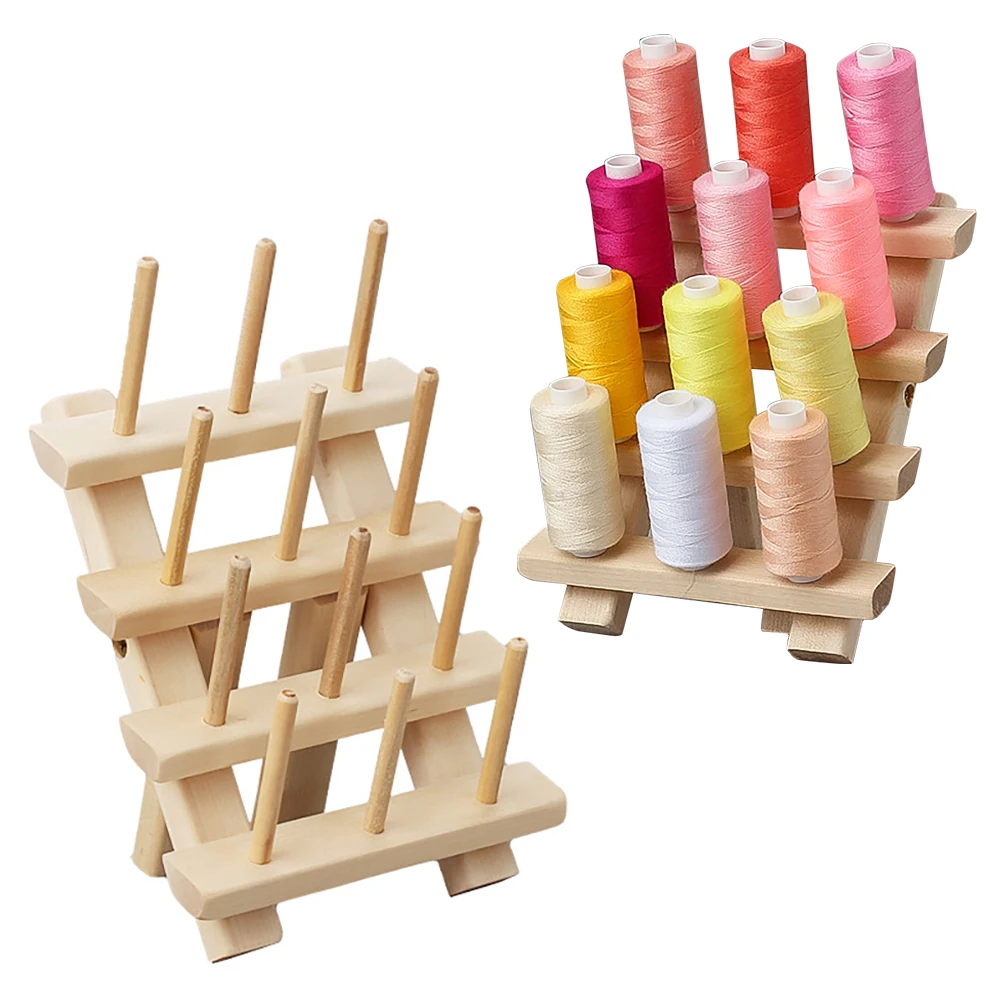 Support à Pelote De Laine En Bois - Distributeur De Fil Pour Tricot Et Crochet - 12x12x19 Cm - Stable Et Portable