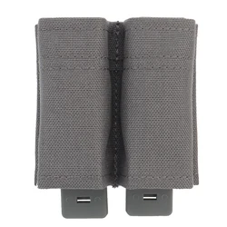 FAST 9MM Tactical MOLLE Magazine Pouch with Quick Release Kydex Insert (Grey double pouch)