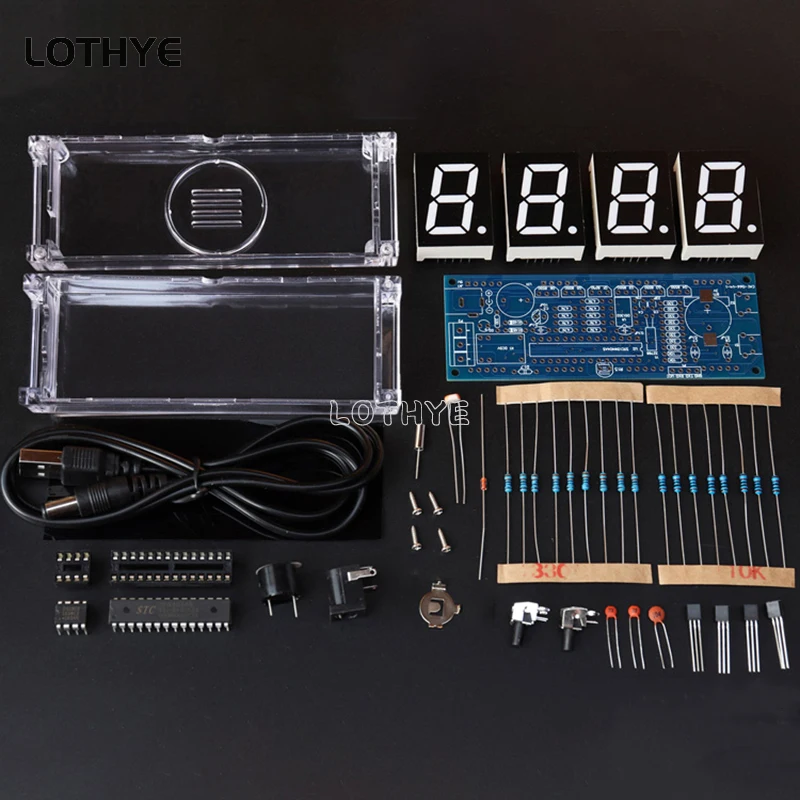 Multifunction LED Digital Clock DIY Kit with Time, Alarm, Date, and Temperature Display