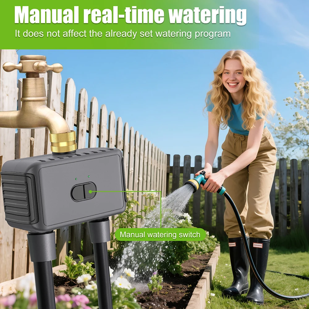 Tuya Smart WiFi Automatic Water Timer for Patios, Yards, Gardens