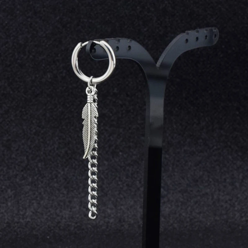 Stainless Steel Earrings 1 Pairs Fashion Punk Gothic Stainless Steel Drop Earrings Studs for Women Men Gothic Street Pop Hip Hop Rock Ear Jewelry Gift