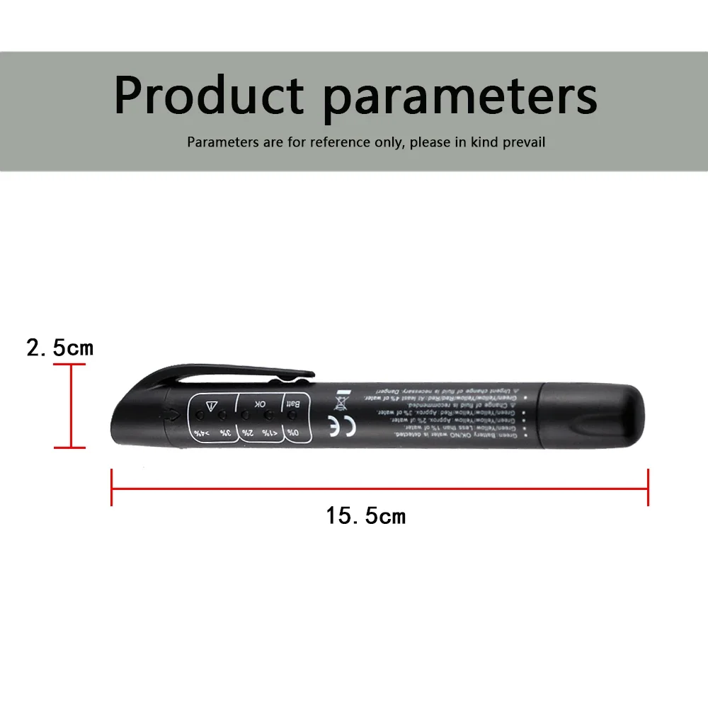 Brake Fluid Tester Car Brake Fluid Tester 5 Leds Brake Fluid Testing Accurate Oil Quality Check pen For DOT3/DOT4 PRY Tool