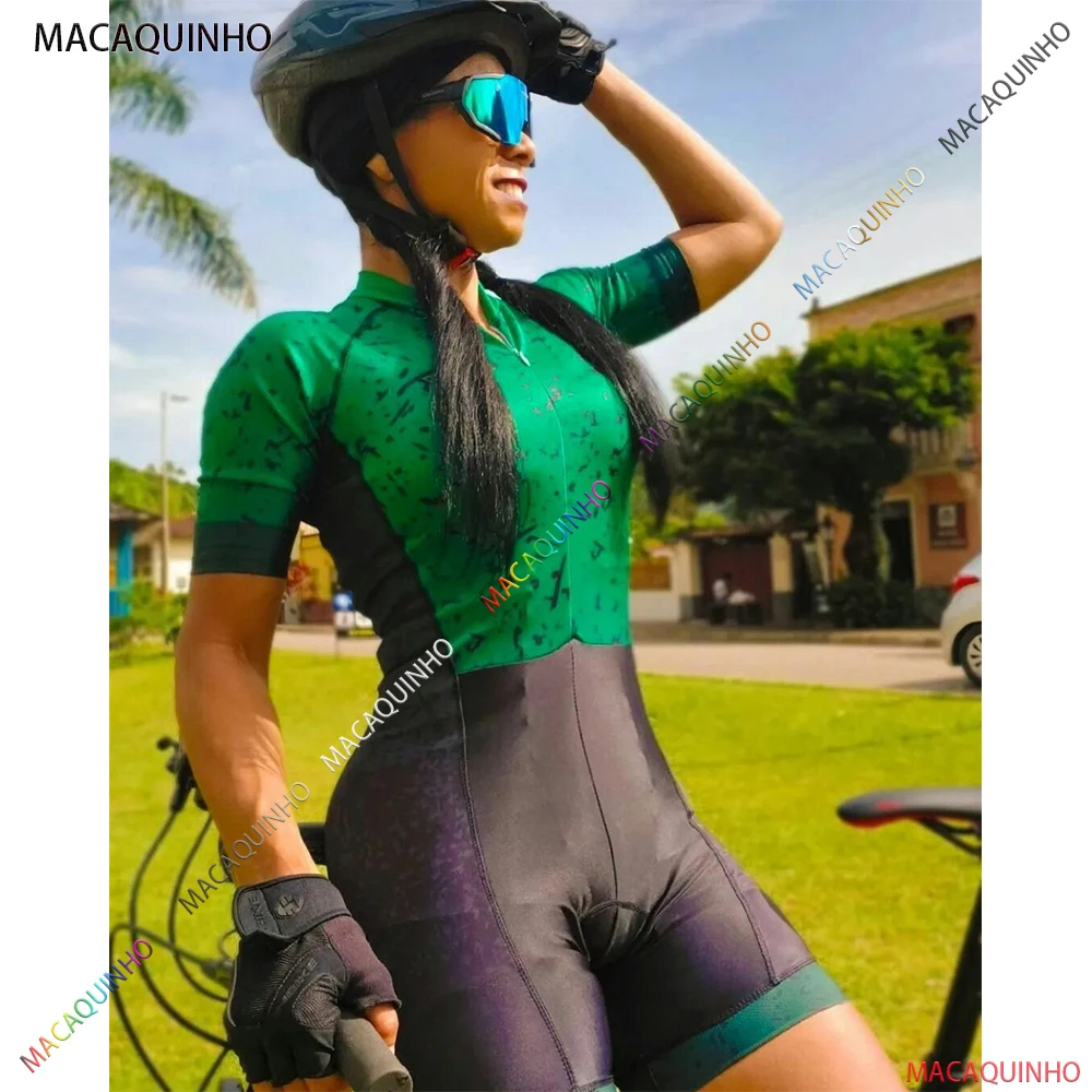 Green Women's Cycling Suit Jumpsuit Free Shipping Macaquinho Ciclismo Bike Store Promotion Triathlon Set |
