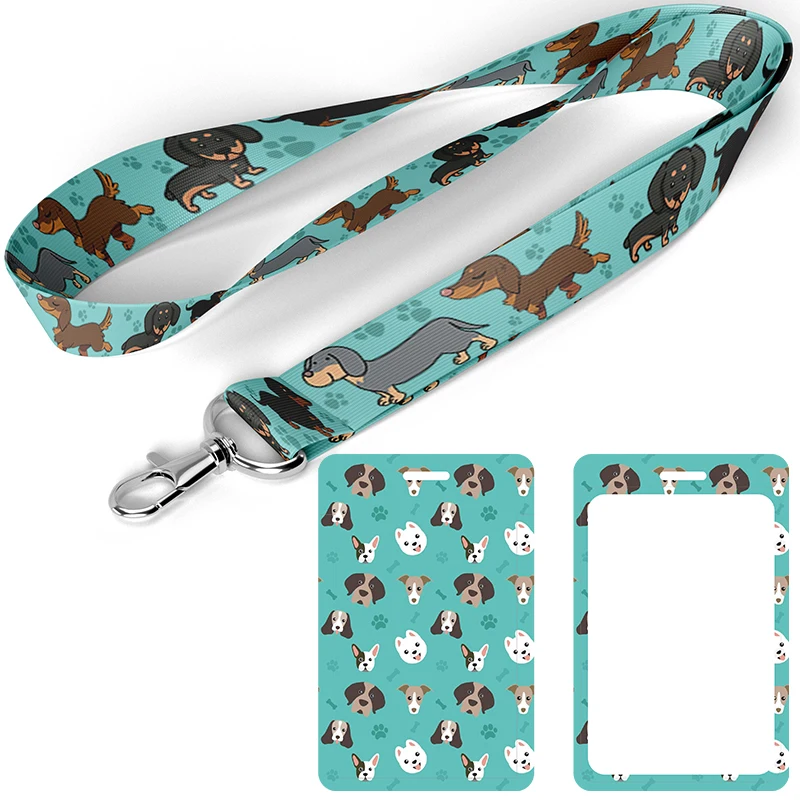 

B0209 Cartoon dachshund Mobile phone lanyard For keys ID Card Pass USB badge holder DIY Hang Rope Tags Strap Neck Lanyards