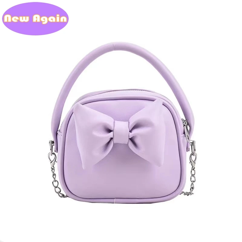 Girls and mommy small handbags Children\'s candy colors totes Kids Mini bow shoulder bags Girls lovely Crossbody bag Purse NA010