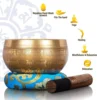 12cm Diameter Handmade Singing bowls with Leather Stick 4 Buddha Design Meditation Mindfulness Sound bowl 3