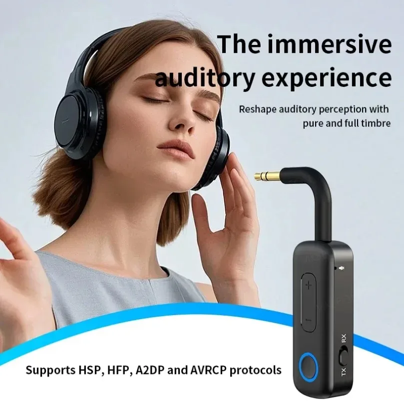 VIKEFON 2-in-1 Bluetooth 5.4 Airplane Transmitter Receiver Wireless Bluetooth Adapter-Use with Any 3.5MM Jack on Flight TV