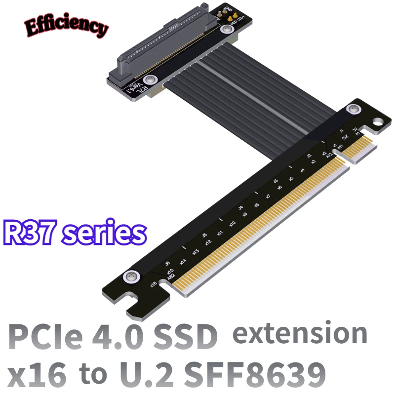 

U.2 NVMe Extension PCIe X16 Male / U.2 Male R37UL 4.0 ; R37UL-TU 4.0 ; R37UF 4.0 U.2 (SFF8639) Extension