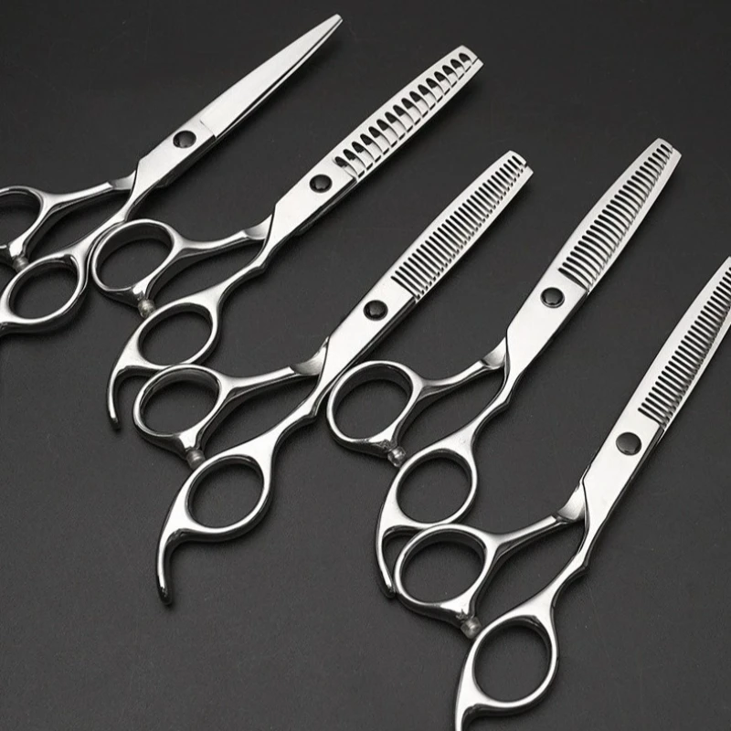 Outils de barbier professionnels ciseaux à cheveux coupe amincissement cisaillement de coiffure 6 pouces 1 Outils de barbier professionnels ciseaux à cheveux coupe amincissement cisaillement de coiffure 6 pouces 1