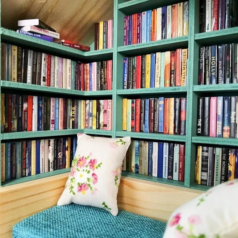 Shake Away Anxiety Bookshelf Mini Wooden Book Display Cabinet With - View #3