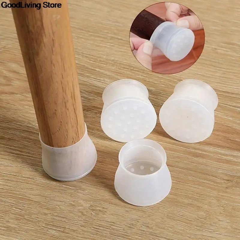 4Pcs Silicone Chair Leg Caps Non-slip Furniture Table Floor Feet Cover Protector Pads Rubber furniture hole plugs Home decor