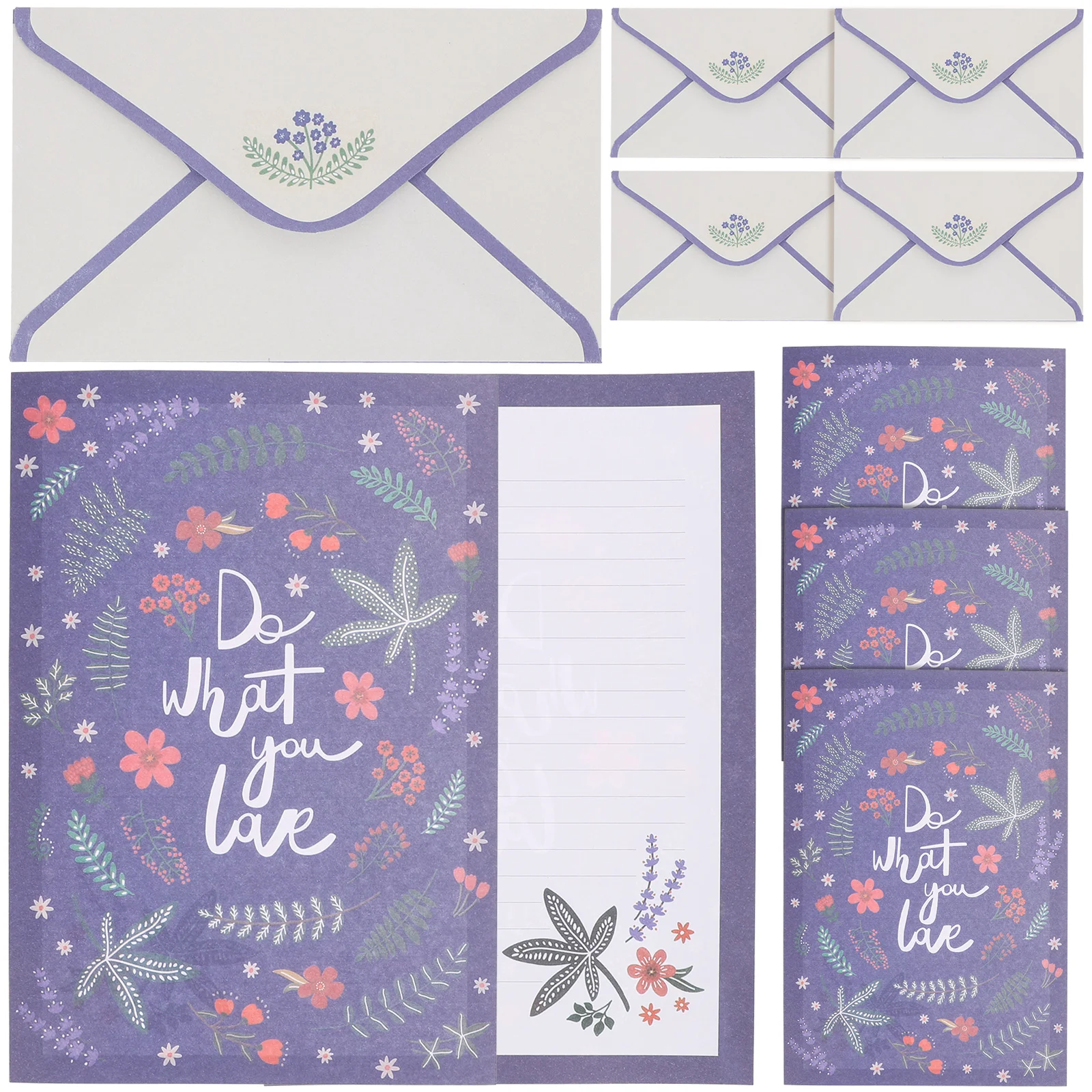 

5 Sets Beautiful Floral Stationery Vacation Writing Papers Letter Envelope Graceling Kit and Envelopes Suit