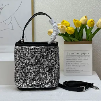 Bucket bag diamond crystal messenger bag womens coin purse party shoulder bag portable 2023 Spring and summer