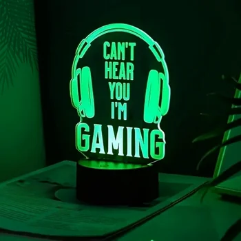 A headphone 3D creative nightlight, game players collection table light, 7 colors or warm light, atmosphere decorative light. 2