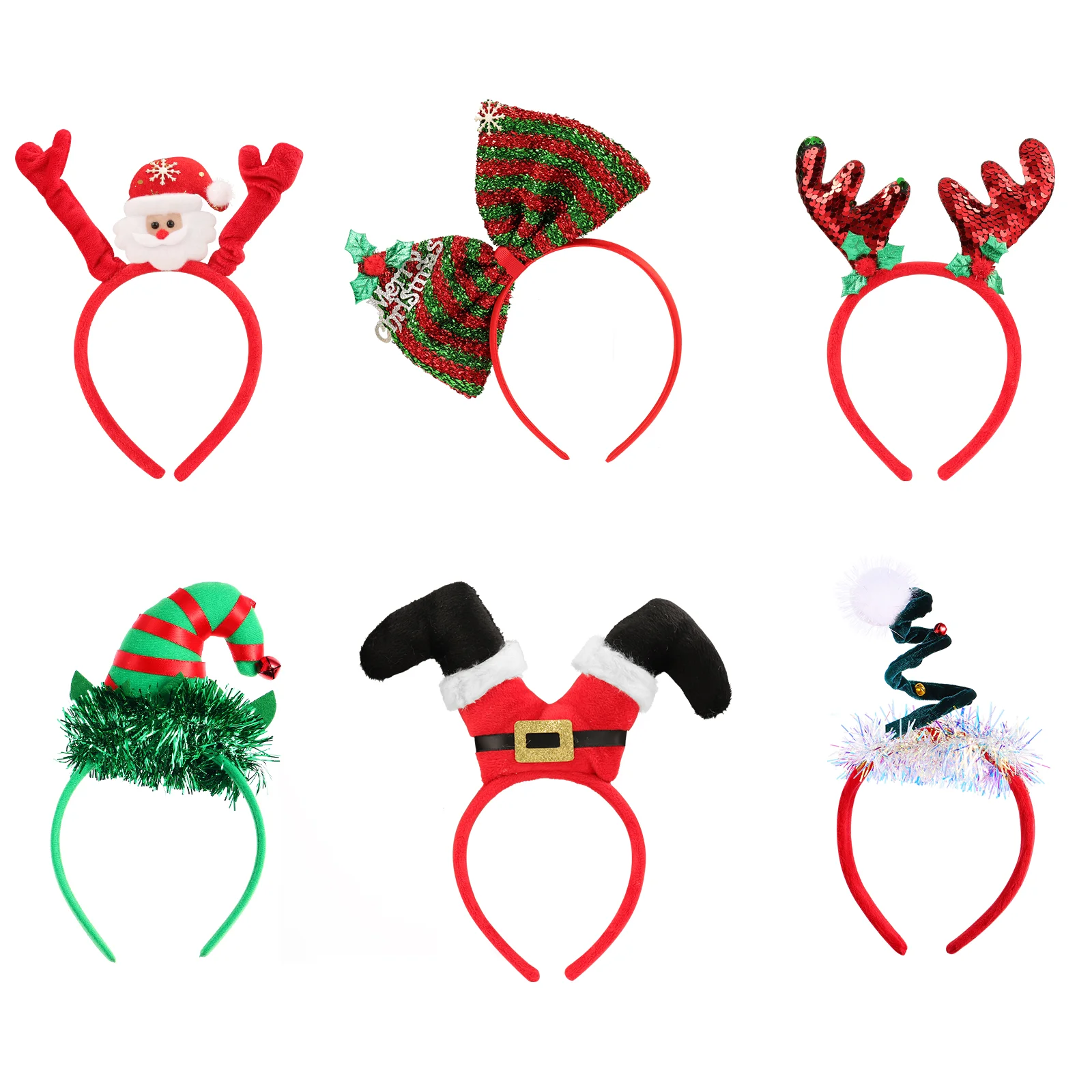 

Christmas Headbands Headband Santa Headheadwear Hair Treeparty Hat Bownot Band Boppers Toppers Headpieces Claus Antlers Elk