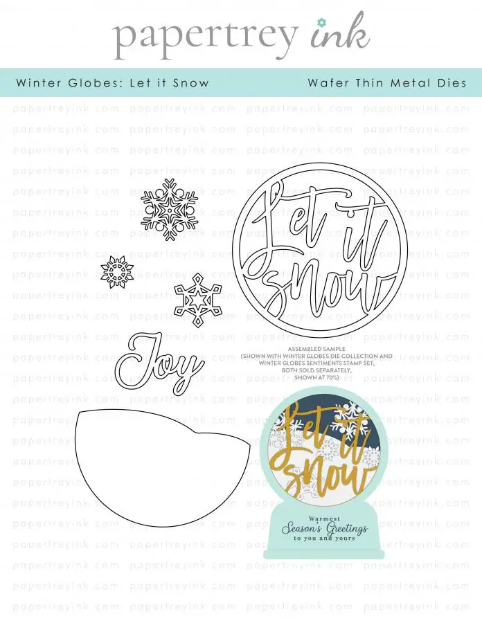 

Winter Globes Let it Snow Christmas 2022 New Metal Cutting Dies Scrapbooking for Paper Making Frame Card Craft Supplies No Stamp