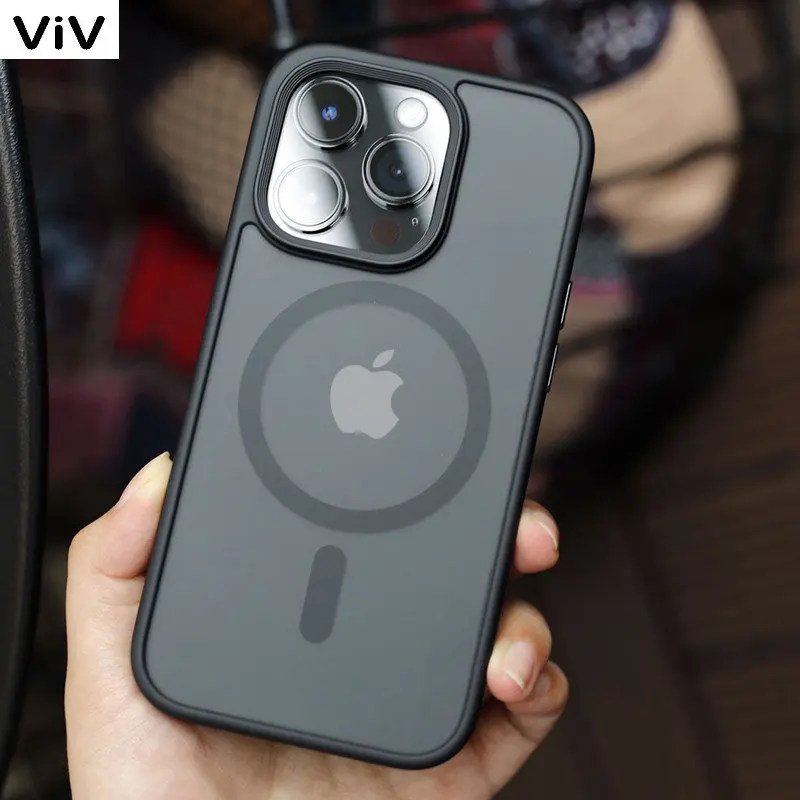 

Роскошный Магнитный чехол для телефона Magsafe с беспроводной зарядкой для iPhone 14 13 12 11 Pro Max Plus, прозрачный матовый противоударный чехол