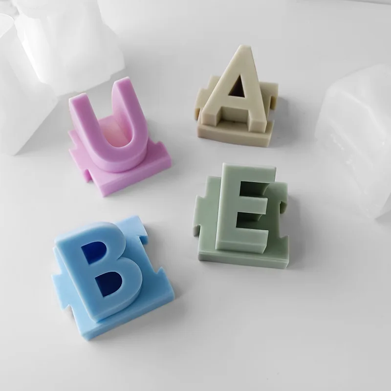 26 Letters Scented Candles Silicone Molds DIY Alphabet Diffuser Plaster Soap Mould A-Z Capital English Letter Candle Making Mold