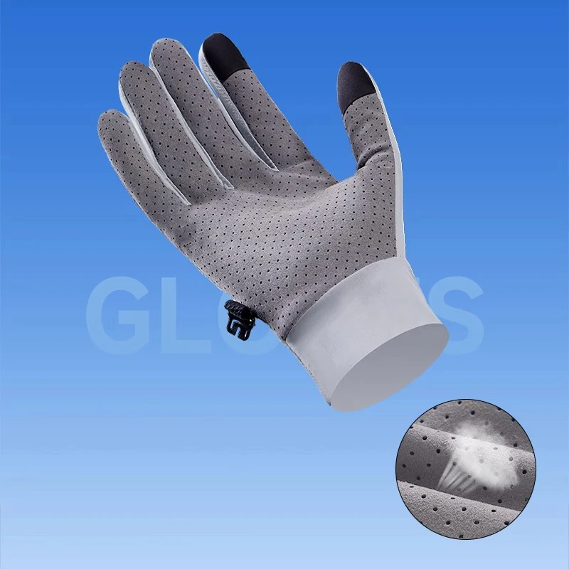 Fishing Gloves Ice Silk Touchscreen Non-Slip Fitness UV Protection Gloves Men Women Cycling Summer Motorcycle Elastic Gloves 2