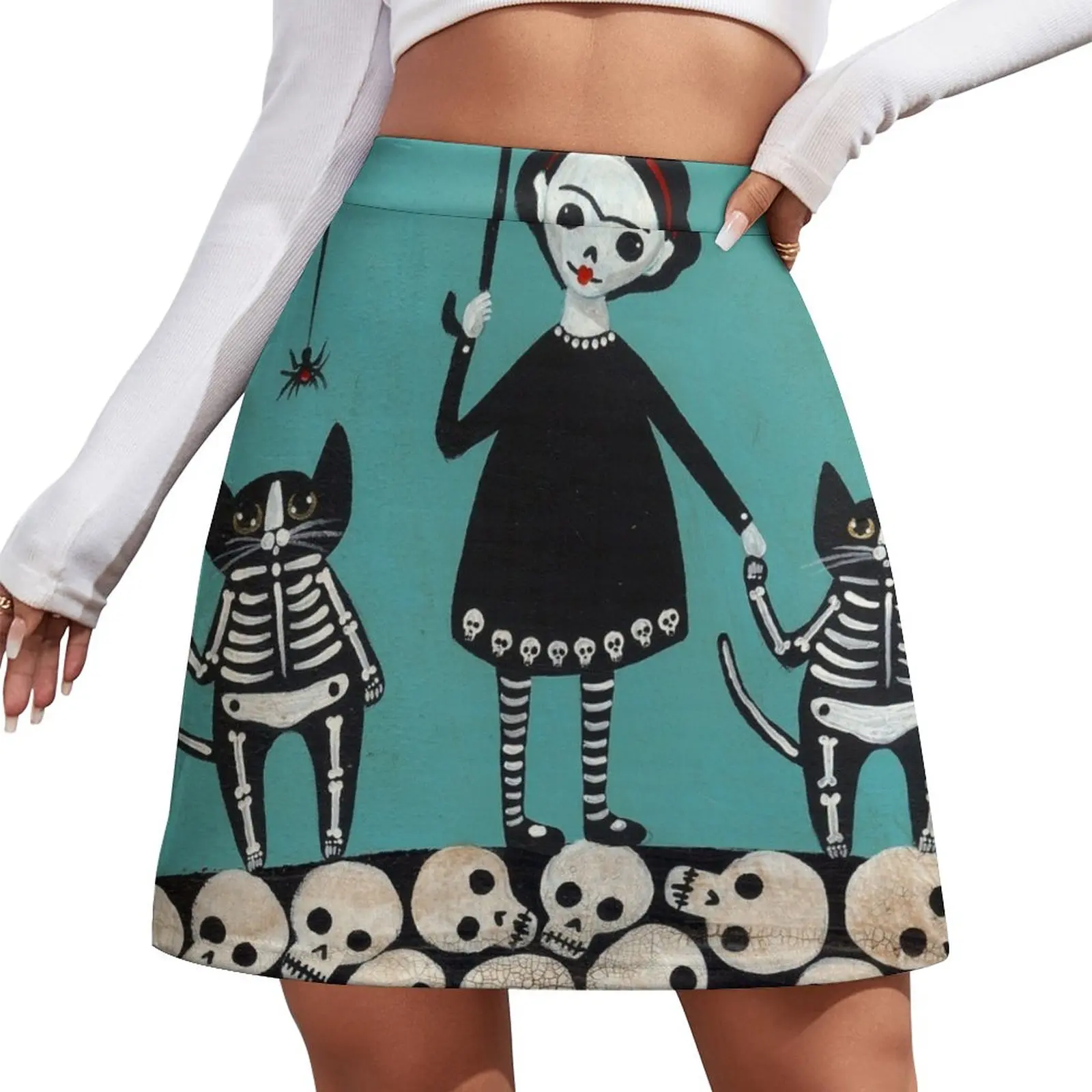 Day of the Dead Mini Skirt Evening dresses Women's dress