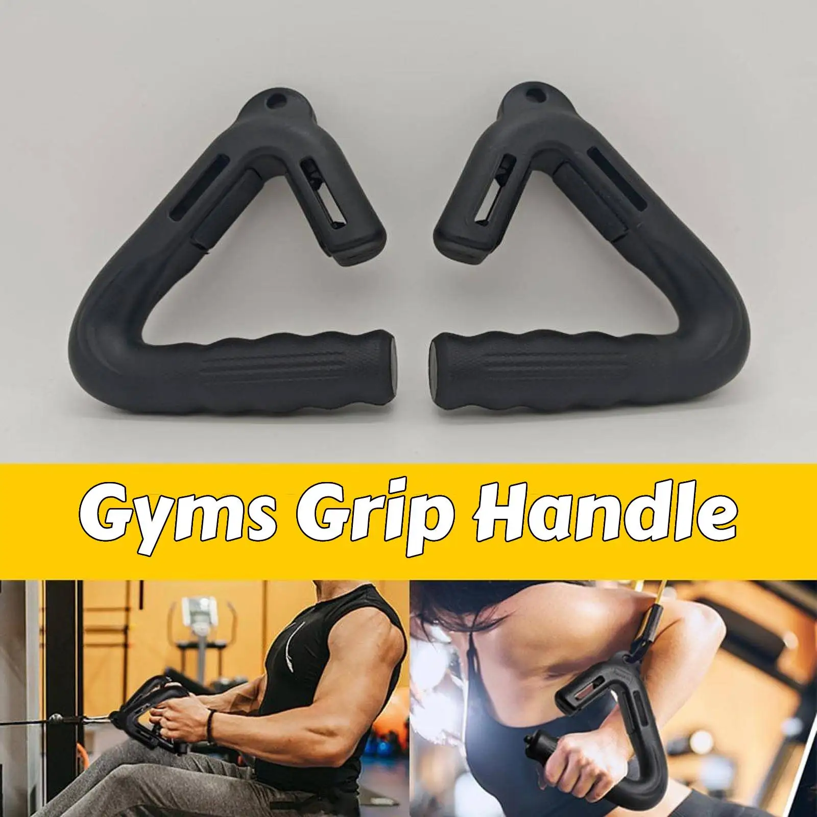 2 Pcs Gyms Grip Handle Pulls Up Resistance Band Handle Grip Pull Down Machine Attachment Non Slip for Gym Strength Train