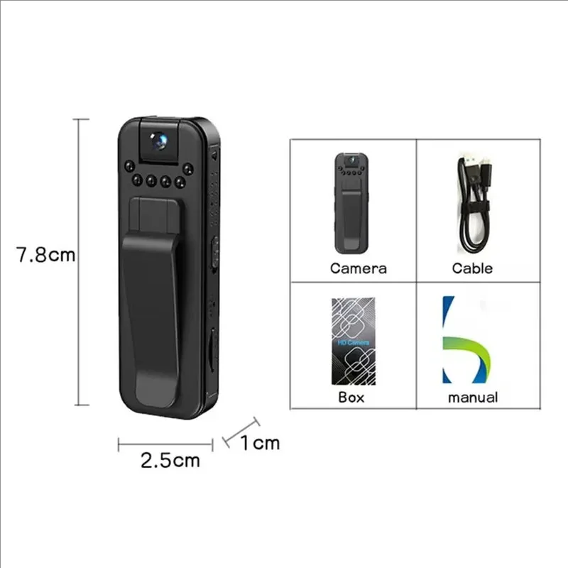 1080P HD Mini Camera Portable Small Digital Video Recorder Surveillance Camcorder Night Vision Video Police BodyCam Infrared