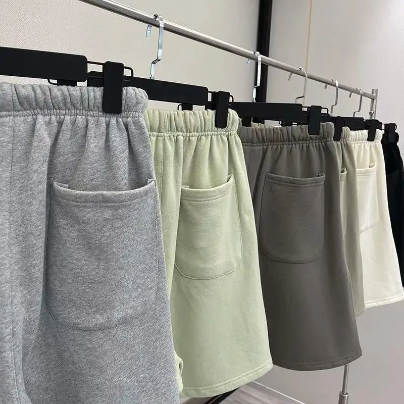 FW21 Classic Brand Men's Casual Shorts Double Lined Double Row Reflective Letter Logo Shorts Couple High Street Loose Shorts