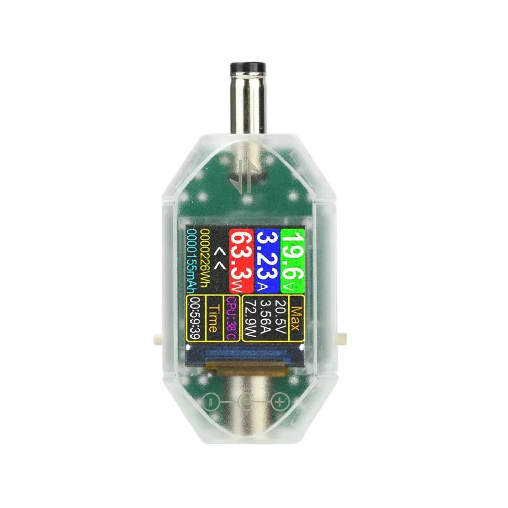 DT550 고정밀 디지털 디스플레이 전력계 DC4.5-50V 0-6A 다기능 테스터(0-600W DC5.5×2.5mm 포트 포함) 전압 측정용