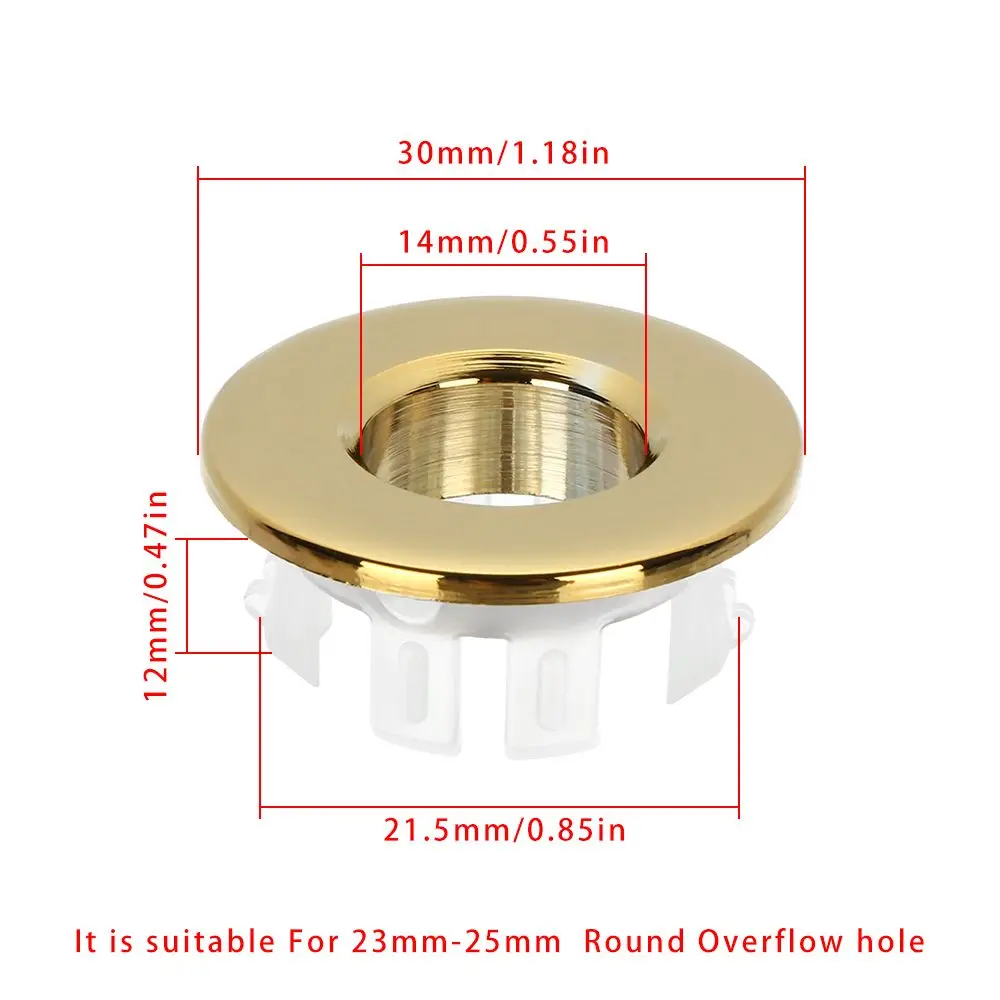 Bathroom Round Ring Overflow Covers Basin Insert Replacement Trim Ring Cap Sink Hole Cover sink hole cover