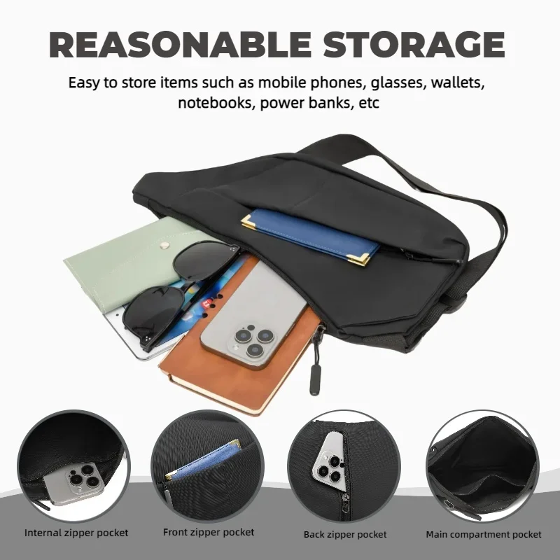 1PC Anti-Theft Triangle cross Bag with Adjustable Strap - Casual Chest Bag for Men,Ideal for Outdoor Activities,Commuting,Travel