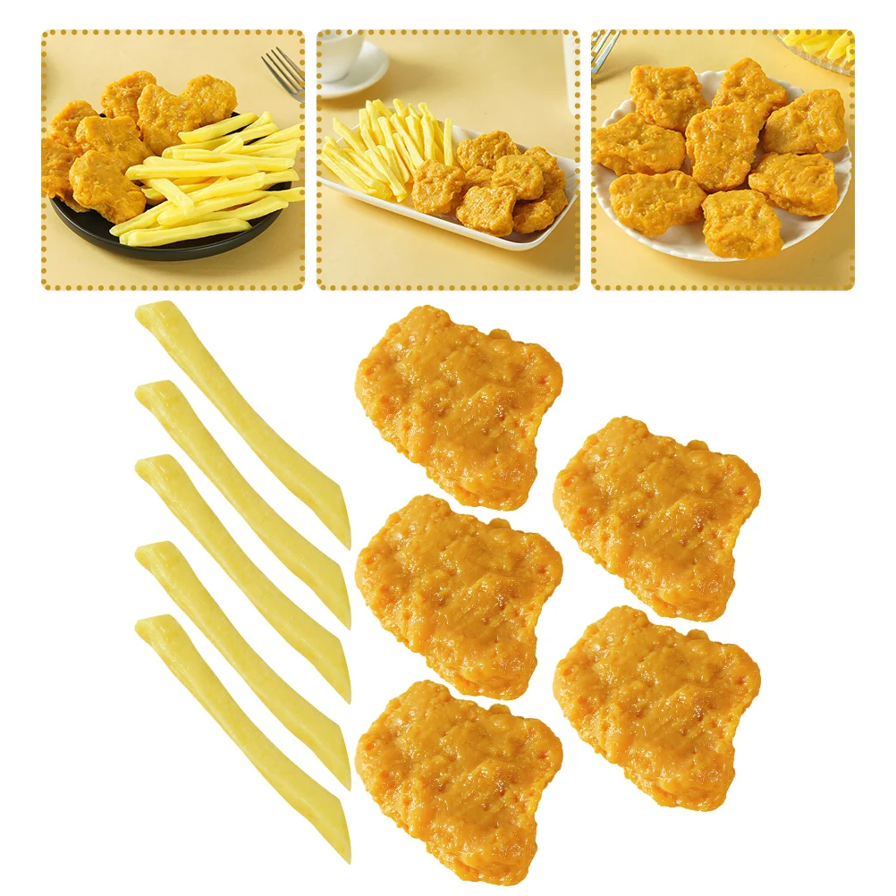 

Fake Chicken Nuggets and French Fries Decor Imitated Food Model Display Artificial Bag Simulated Simulation Roasted Pvc Student