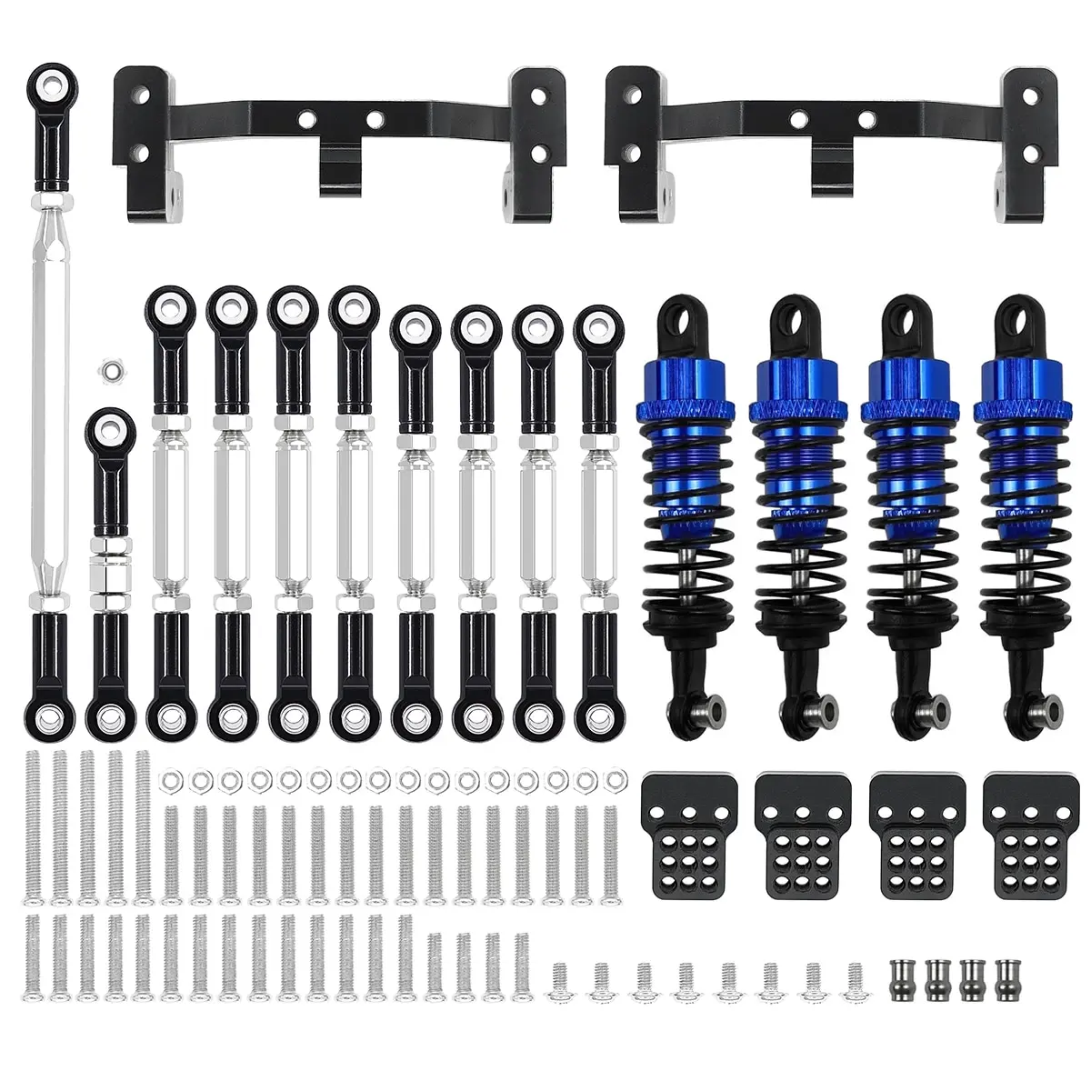 1 Set Metal Chassis Link Rod Tie Rod Mounting Bracket Shock Absorber Kit For MN D90 MN99S WPL C14 C24 RC Car Upgrade Parts 6