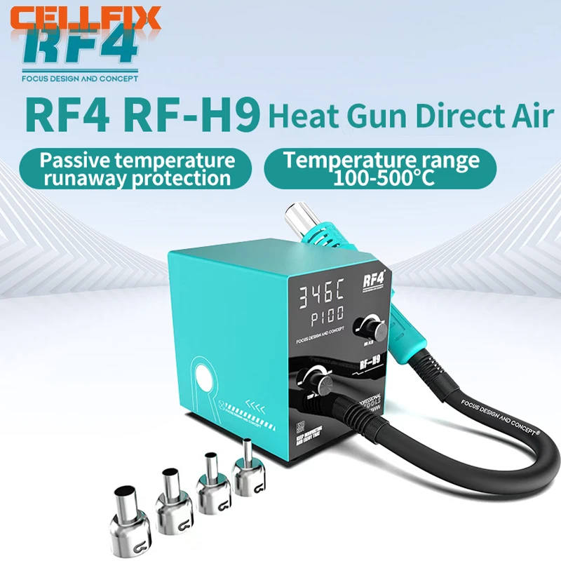 RF4 RF-H9 Intelligent Digital Display Hot Air Soldering Station for PCB BGA IC Chip Rework Desoldering Soldering Station Tool