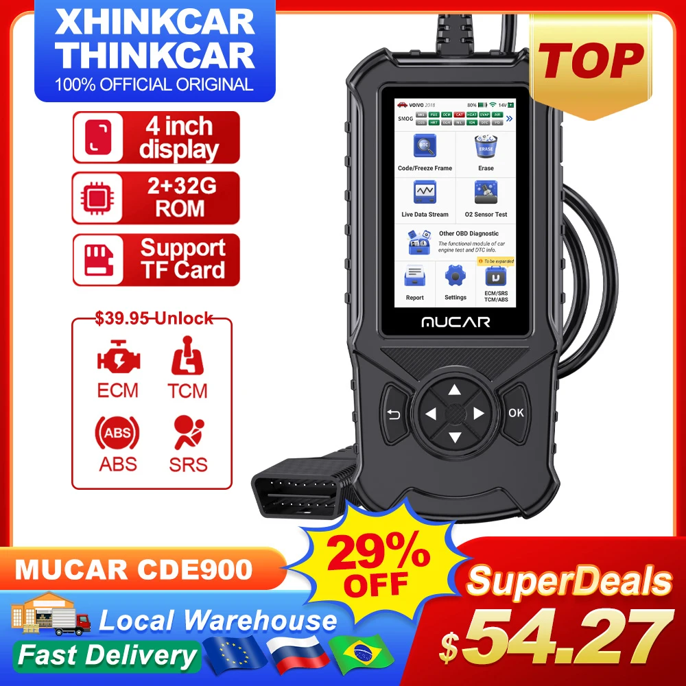Mucar Cde900 Obd2 Scanner Strumento Diagnostico Per Auto Motore Automatico Abs Srs Tcm 4 Lettore Di Codici Di Sistema Diagnosi Di Scansione Automobili