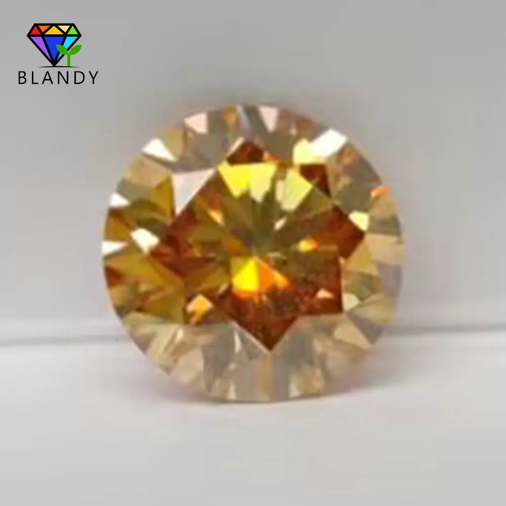 Multicolor Round Cut Moissanite Gemstone with GRA Certification