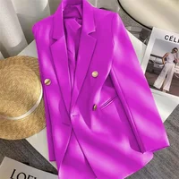 Veste de costume blanche élégante avec boucle en métal pour femme, blazer de bureau décontracté, style occidental, haut de gamme, printemps-automne 2025 2