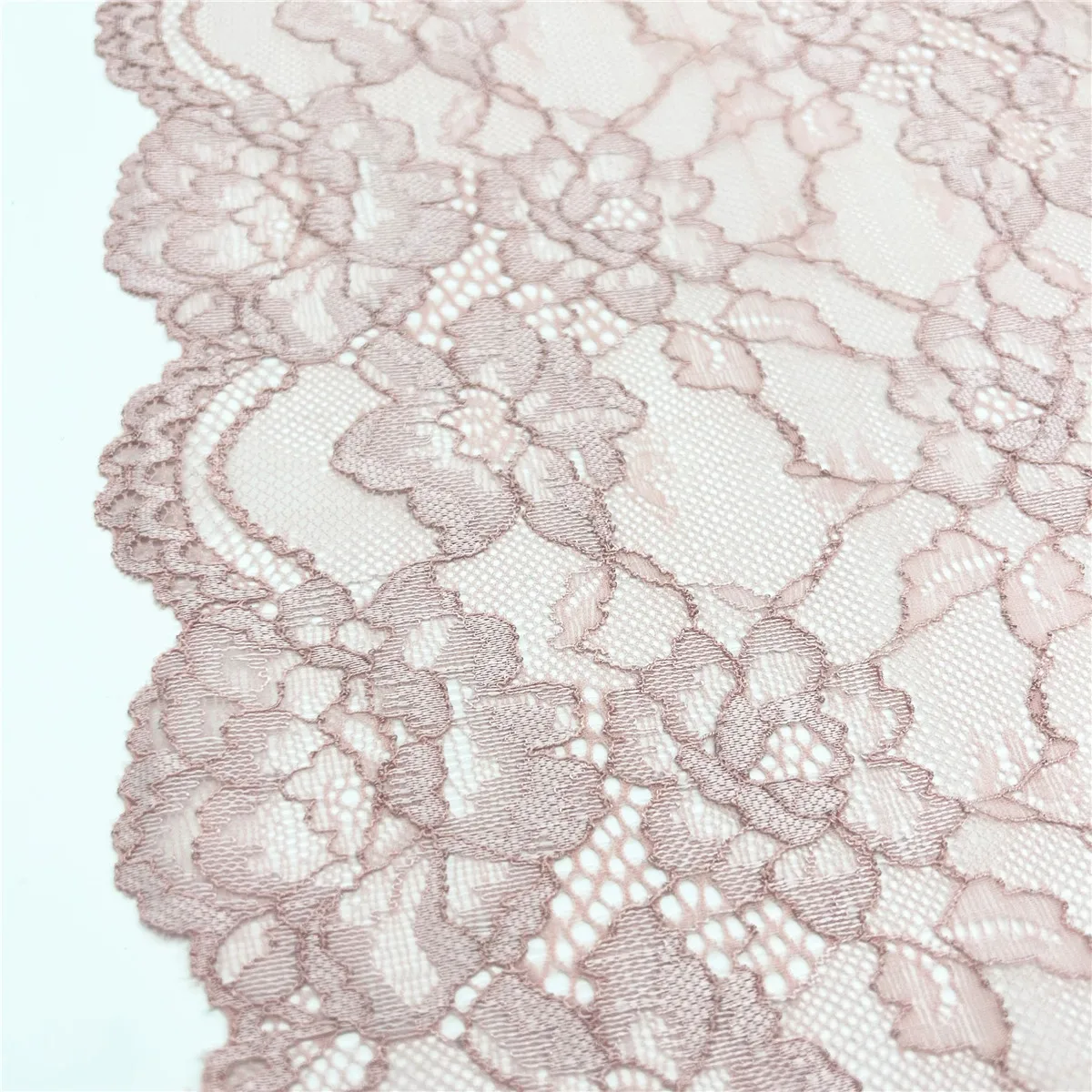 3y/lot Width 24cm Pink Elastic Stretch Lace Trim 4