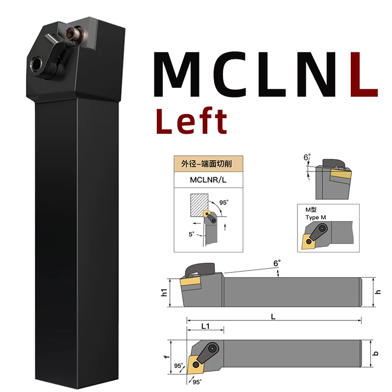 SIQICNC 좌우 공용 선반 공구 홀더 MCFNR MSBNR CNMG SNMG 인서트 외부 선삭용 25x16x20mm 클램핑 시스템