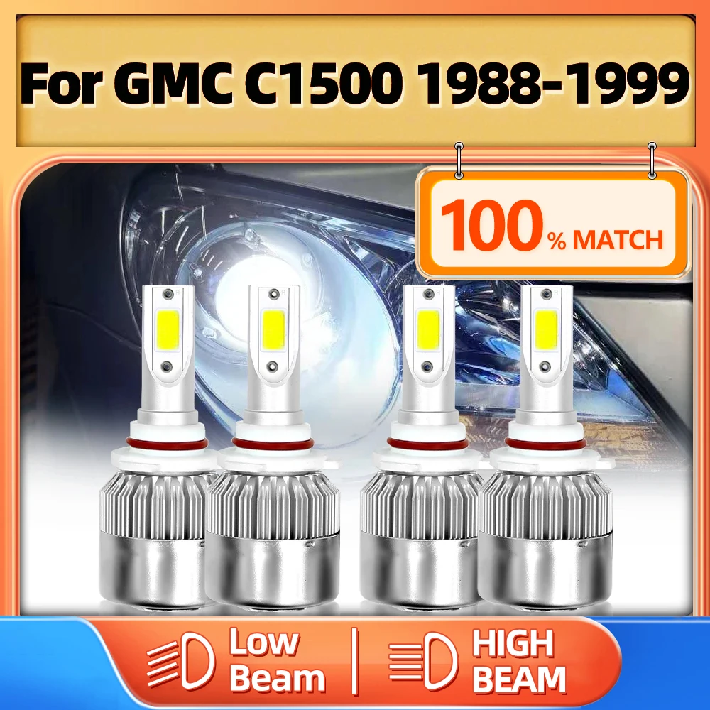 

Car Headlight Bulbs 9005 HB3 9006 HB4 Car Light 12V 6000K Turbo Auto Lamps For GMC C1500 1988-1993 1994 1995 1996 1997 1998 1999