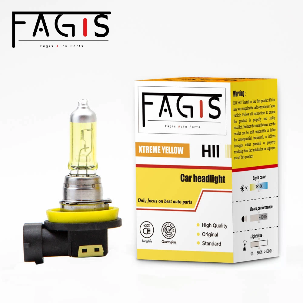 Pair Of H8 12V 35W 2500K Yellow HID Xenon Fog Light Bulbs – JDM Style