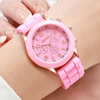 4PCS Fashion Women's Watches Casual Silicone Band Analog Quartz Watch Set（Without Box） - Image 4