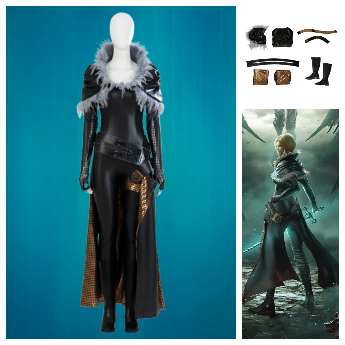 

Game Final Fantasy XVI Benedikta Harman Cosplay Costume Bodysuit With Shoes Full Set Halloween Party Women Suit Custom Made