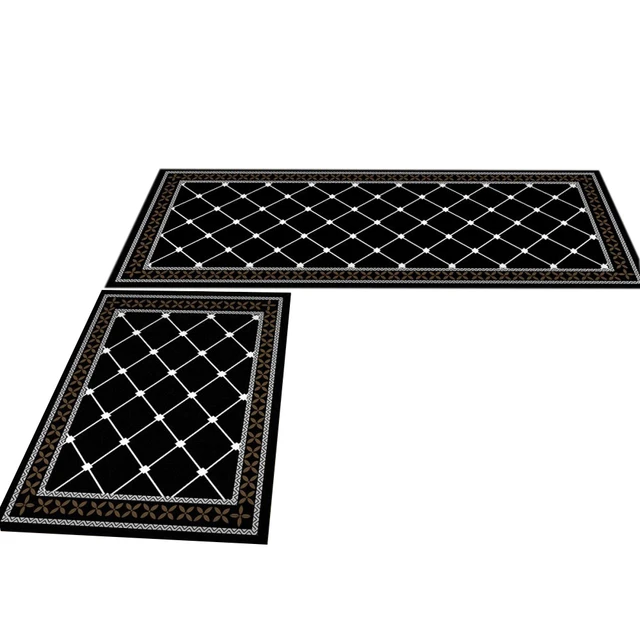 1/2pcs Kitchen Rugs And Mats, Non Skid Washable, Cooking Black Kitchen  Runner Rug, Knife And Fork Pattern Kitchen Floor Mat, Sink Mat Rug For  Kitchen