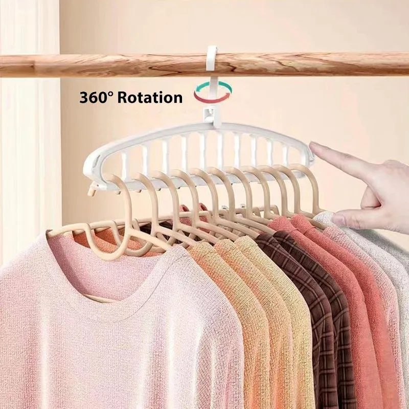 Space Saving Multi-port Clothing Hanger Organizing Closet Plastic Rack Scarves Garments Storage