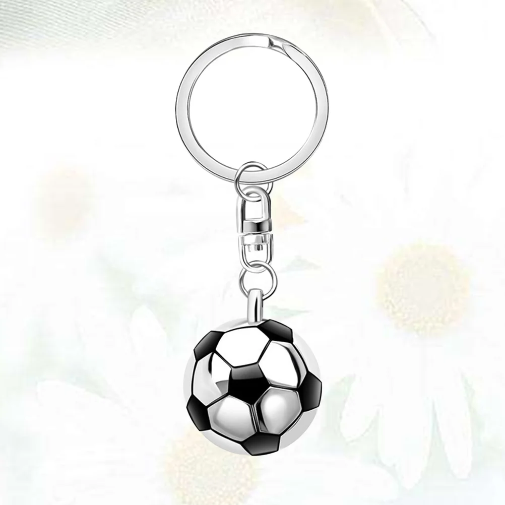 12 Pcs Metal Key Ring Creative Soccer Ball Keychain Semicircle Keyring Football