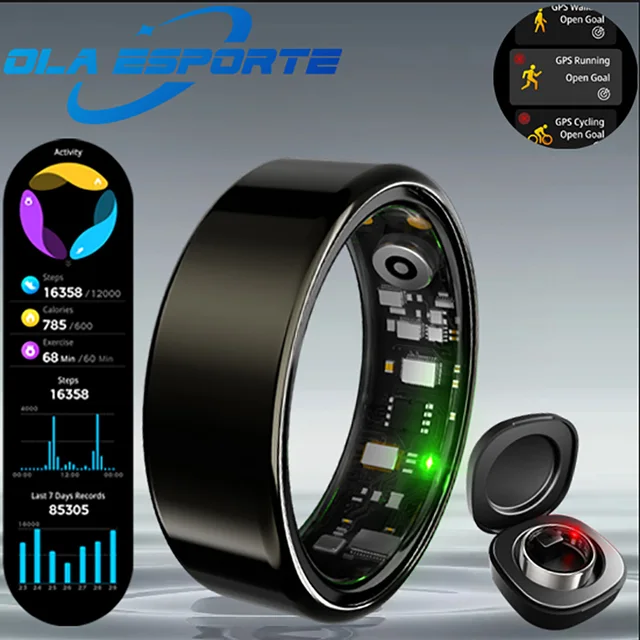 For  Smart Ring Men Women Bluetooth Monitor Blood HeartRate Blood Oxygen Monitor Smartring MultiSport 5ATM Waterproof 2025